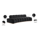 Jace 106" Velvet Upholstered Sofa in Black