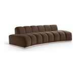 Jace 106" Velvet Upholstered Sofa in Brown