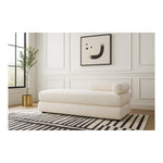 Kennedy Chenille Fabric Upholstered Bench in Cream