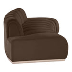 Jace 106" Velvet Upholstered Sofa in Brown