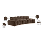 Jace 106" Velvet Upholstered Sofa in Brown