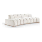 Jace 106" Velvet Upholstered Sofa in Cream