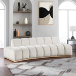 Jace 106" Velvet Upholstered Sofa in Cream