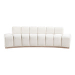 Jace 106" Velvet Upholstered Sofa in Cream