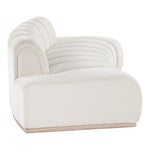 Jace 106" Velvet Upholstered Sofa in Cream