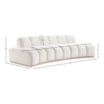 Jace 106" Velvet Upholstered Sofa in Cream