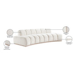 Jace 106" Velvet Upholstered Sofa in Cream