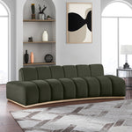 Jace 106" Velvet Upholstered Sofa in Green