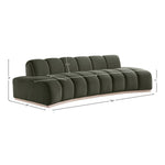 Jace 106" Velvet Upholstered Sofa in Green