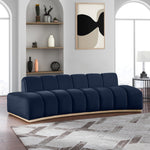 Jace 106" Velvet Upholstered Sofa in Navy