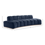 Jace 106" Velvet Upholstered Sofa in Navy