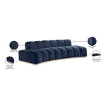 Jace 106" Velvet Upholstered Sofa in Navy