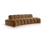 Jace 106" Velvet Upholstered Sofa in Saddle