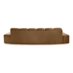 Jace 106" Velvet Upholstered Sofa in Saddle