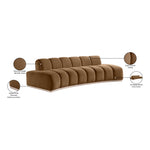 Jace 106" Velvet Upholstered Sofa in Saddle