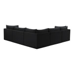 Jacob 103" Velvet Upholstered 5pc. Modular Sectional in Black