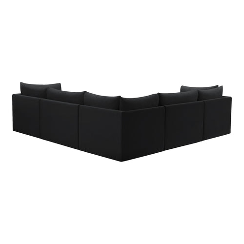 Jacob 103" Velvet Upholstered 5pc. Modular Sectional in Black