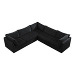 Jacob 103" Velvet Upholstered 5pc. Modular Sectional in Black