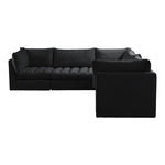 Jacob 103" Velvet Upholstered 5pc. Modular Sectional in Black