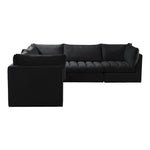 Jacob 103" Velvet Upholstered 5pc. Modular Sectional in Black