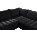 Jacob 103" Velvet Upholstered 5pc. Modular Sectional in Black