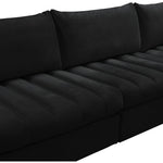 Jacob 103" Velvet Upholstered 5pc. Modular Sectional in Black