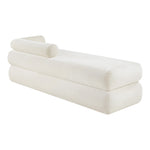 Kennedy Chenille Fabric Upholstered Bench in Cream