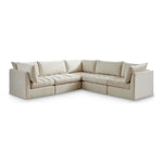 Jacob 103" Velvet Upholstered 5pc. Modular Sectional in Cream