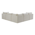 Jacob 103" Velvet Upholstered 5pc. Modular Sectional in Cream