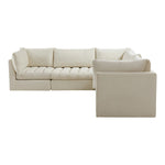 Jacob 103" Velvet Upholstered 5pc. Modular Sectional in Cream
