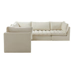 Jacob 103" Velvet Upholstered 5pc. Modular Sectional in Cream