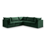 Jacob 103" Velvet Upholstered 5pc. Modular Sectional in Green