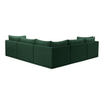 Jacob 103" Velvet Upholstered 5pc. Modular Sectional in Green