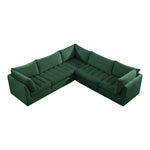 Jacob 103" Velvet Upholstered 5pc. Modular Sectional in Green