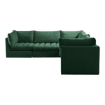 Jacob 103" Velvet Upholstered 5pc. Modular Sectional in Green