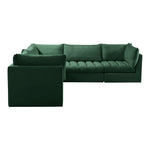 Jacob 103" Velvet Upholstered 5pc. Modular Sectional in Green