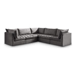 Jacob 103" Velvet Upholstered 5pc. Modular Sectional in Grey