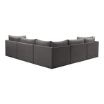 Jacob 103" Velvet Upholstered 5pc. Modular Sectional in Grey