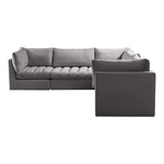 Jacob 103" Velvet Upholstered 5pc. Modular Sectional in Grey
