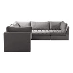 Jacob 103" Velvet Upholstered 5pc. Modular Sectional in Grey