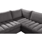 Jacob 103" Velvet Upholstered 5pc. Modular Sectional in Grey