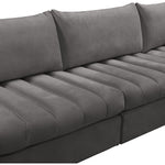 Jacob 103" Velvet Upholstered 5pc. Modular Sectional in Grey