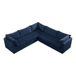 Jacob 103" Velvet Upholstered 5pc. Modular Sectional in Navy