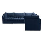 Jacob 103" Velvet Upholstered 5pc. Modular Sectional in Navy