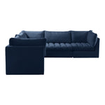Jacob 103" Velvet Upholstered 5pc. Modular Sectional in Navy