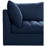 Jacob 103" Velvet Upholstered 5pc. Modular Sectional in Navy