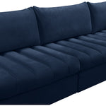 Jacob 103" Velvet Upholstered 5pc. Modular Sectional in Navy