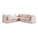 Jacob 103" Velvet Upholstered 5pc. Modular Sectional in Pink