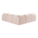Jacob 103" Velvet Upholstered 5pc. Modular Sectional in Pink