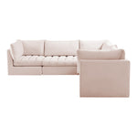 Jacob 103" Velvet Upholstered 5pc. Modular Sectional in Pink